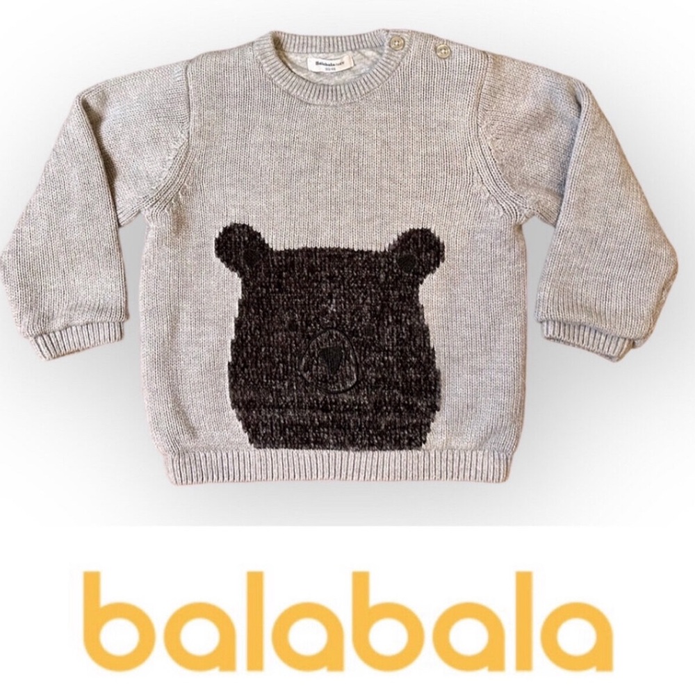 Balabala Baby‎ Grey Bear Sweater,12-18M, MSRP $54